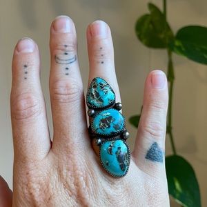 Three tier turquoise ring